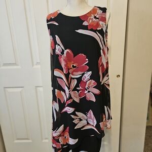 Chic Black Floral Midi Dress